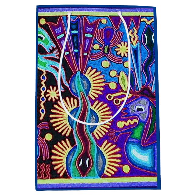 Oaxaca Mexico Mexican Mayan Tribal Art Boho Travel Medium Gift Bag (Front)