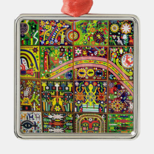 Oaxaca Mexico Mexican Mayan Tribal Art Boho Travel Metal Ornament