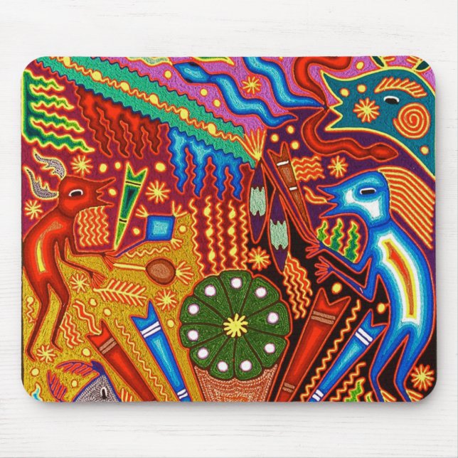 Oaxaca Mexico Mexican Mayan Tribal Art Boho Travel Mouse Pad (Front)