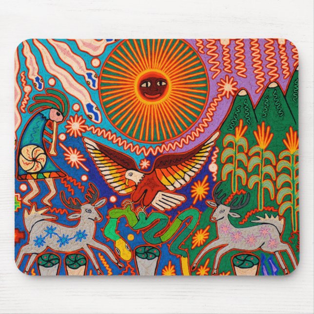 Oaxaca Mexico Mexican Mayan Tribal Art Boho Travel Mouse Pad (Front)