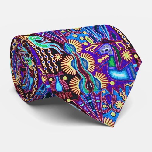 Oaxaca Mexico Mexican Mayan Tribal Art Boho Travel Neck Tie