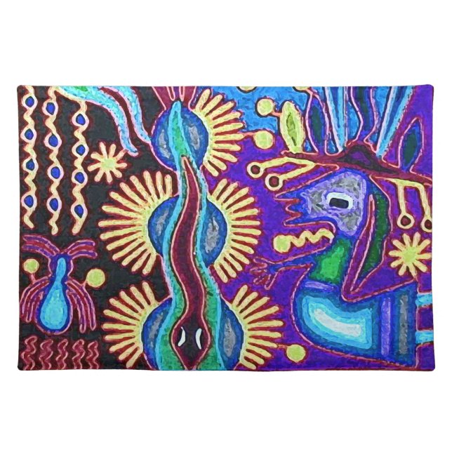 Oaxaca Mexico Mexican Mayan Tribal Art Boho Travel Placemat (Front)