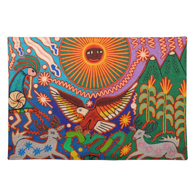 Oaxaca Mexico Mexican Mayan Tribal Art Boho Travel Placemat (Front)