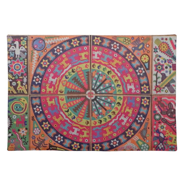 Oaxaca Mexico Mexican Mayan Tribal Art Boho Travel Placemat (Front)