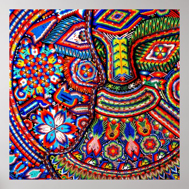 Oaxaca Mexico Mexican Mayan Tribal Art Boho Travel Poster (Front)