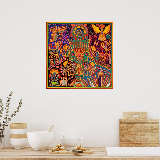 Oaxaca Mexico Mexican Mayan Tribal Art Boho Travel Poster | Zazzle