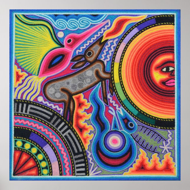 Oaxaca Mexico Mexican Mayan Tribal Art Boho Travel Poster (Front)