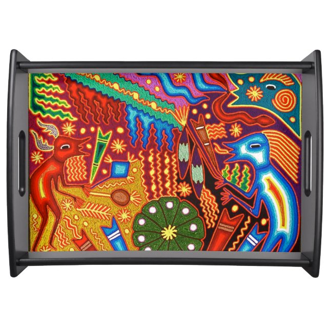 Oaxaca Mexico Mexican Mayan Tribal Art Boho Travel Serving Tray (Front)