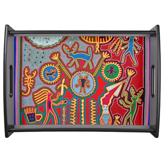 Oaxaca Mexico Mexican Mayan Tribal Art Boho Travel Serving Tray (Front)
