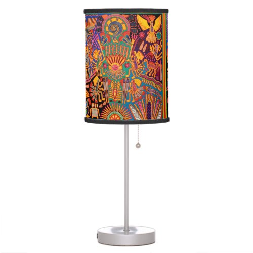 Oaxaca Mexico Mexican Mayan Tribal Art Boho Travel Table Lamp