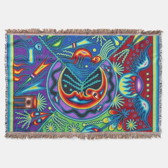 Oaxaca Mexico Mexican Mayan Tribal Art Boho Travel Throw Blanket ...