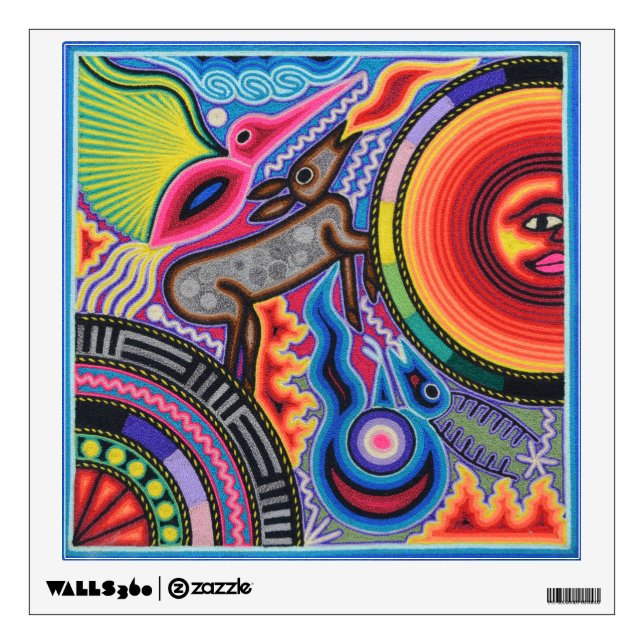 Oaxaca Mexico Mexican Mayan Tribal Art Boho Travel Wall Decal (Front)