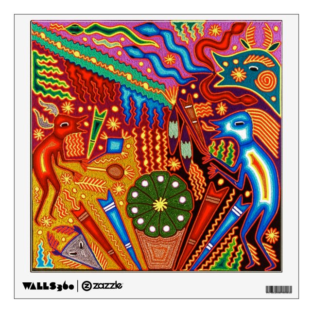 Oaxaca Mexico Mexican Mayan Tribal Art Boho Travel Wall Sticker (Front)