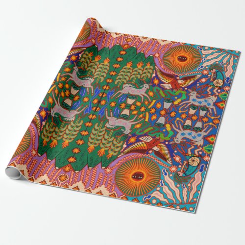 Oaxaca Mexico Mexican Mayan Tribal Art Boho Travel Wrapping Paper