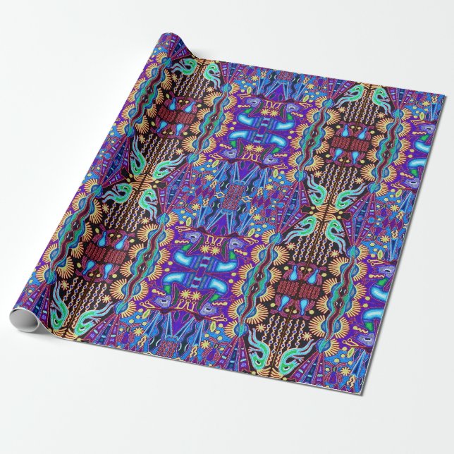 Oaxaca Mexico Mexican Mayan Tribal Art Boho Travel Wrapping Paper (Unrolled)