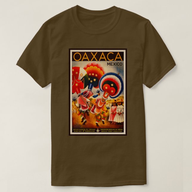 Oaxaca Mexico Retro Travel Ad T-Shirt (Design Front)