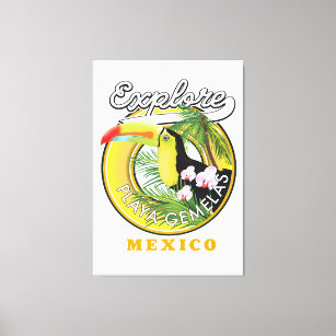 Oaxaca Mexico travel logo Canvas Print