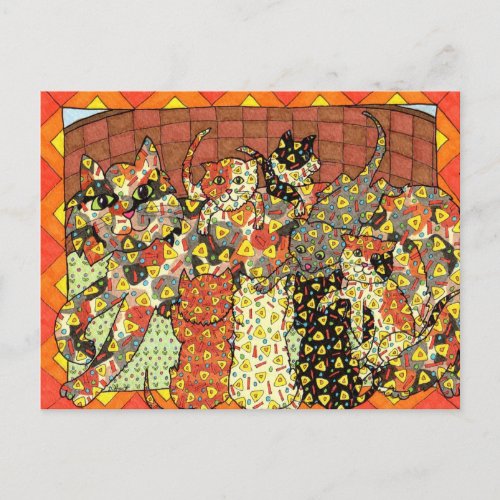 Oaxacan Cat and Kittens Postcard