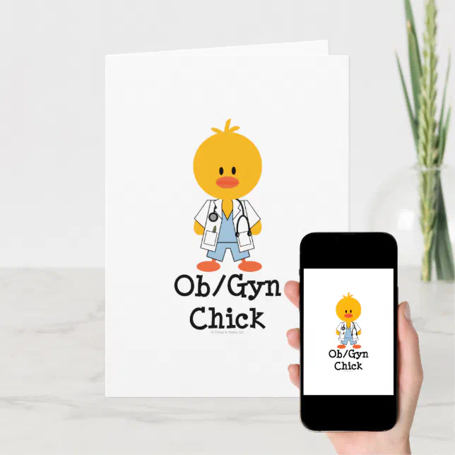 OB/GYN Chick Greeting Card | Zazzle