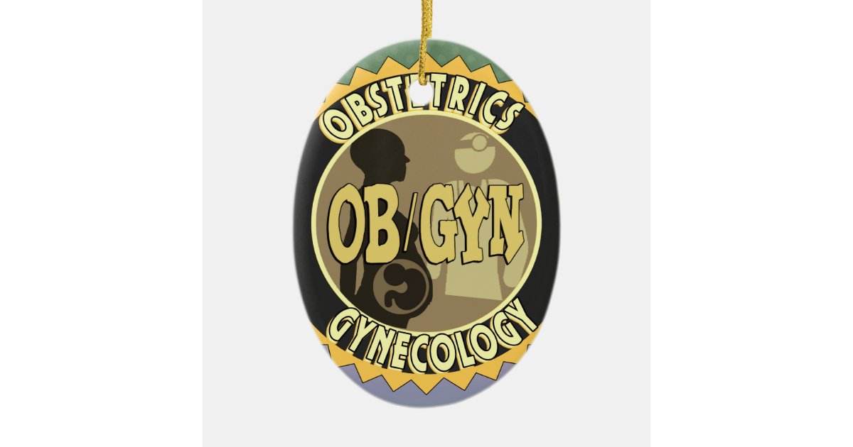 OB/GYN FEMALE DOCTOR LOGO CERAMIC ORNAMENT | Zazzle
