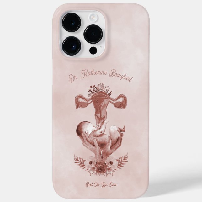 Ob/Gyn Midwife Floral Childbirth Cervix Ovaries Case-Mate iPhone Case (Back)