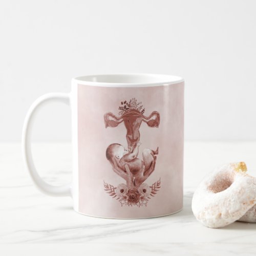 ObGyn Midwife Floral Childbirth Cervix Ovaries Coffee Mug