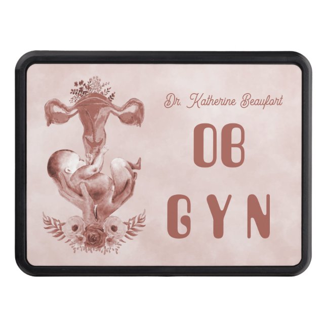 Ob/Gyn Midwife Floral Childbirth Cervix Ovaries Hitch Cover (Front)