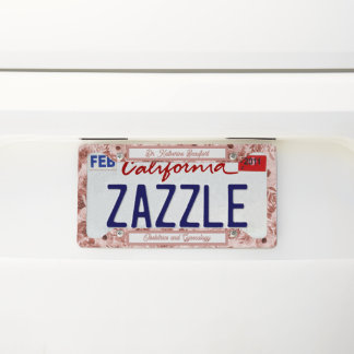 Ob/Gyn Midwife Floral Childbirth Cervix Ovaries License Plate Frame
