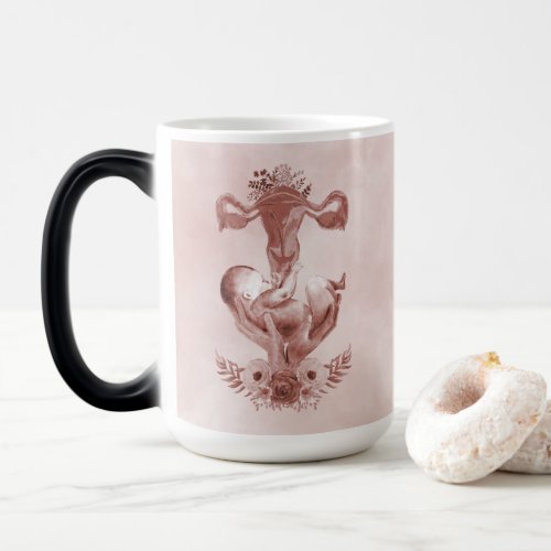 ObGyn Midwife Floral Childbirth Cervix Ovaries Magic Mug