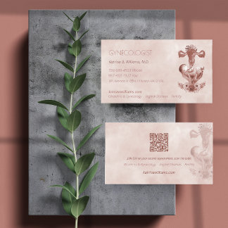 OB/GYN Modern Floral Medical Business Card
