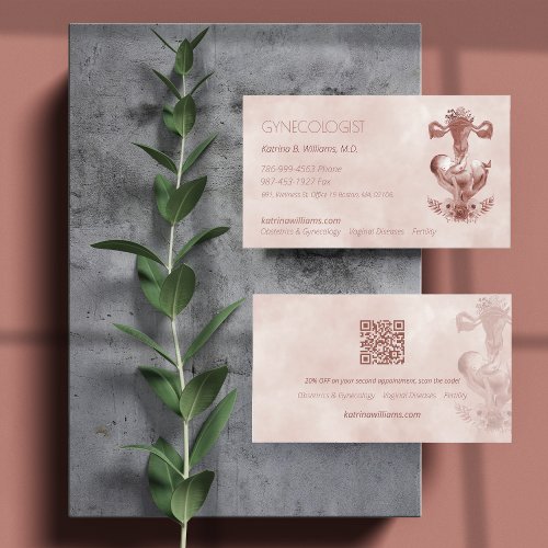 OBGYN Modern Floral Medical Business Card