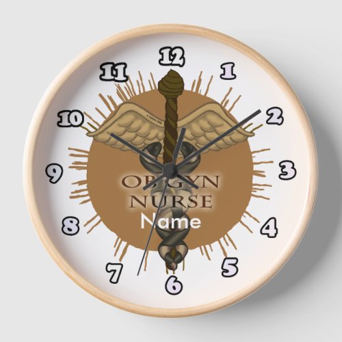 OB Gyn Nurse Caduceus Clock