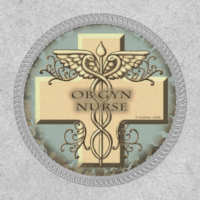 Ob Gyn Nurse cross Caduceus Patch (Front)