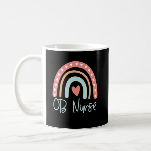 OB GYN Nurse Gift Boho Rainbow Coffee Mug
