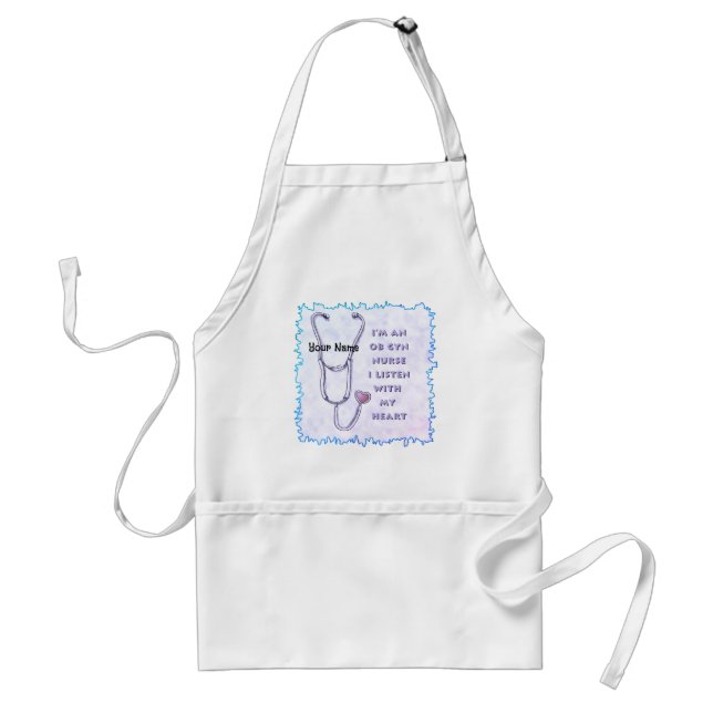 Ob Gyn Nurse Heart custom nurses apron (Front)