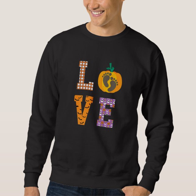 Ob Nurse Delivery Labor Halloween Sweatshirt (Front)