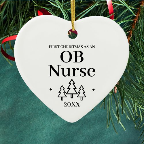 OB Nurse New Job Obstetrics Nursing Christmas Ceramic Ornament