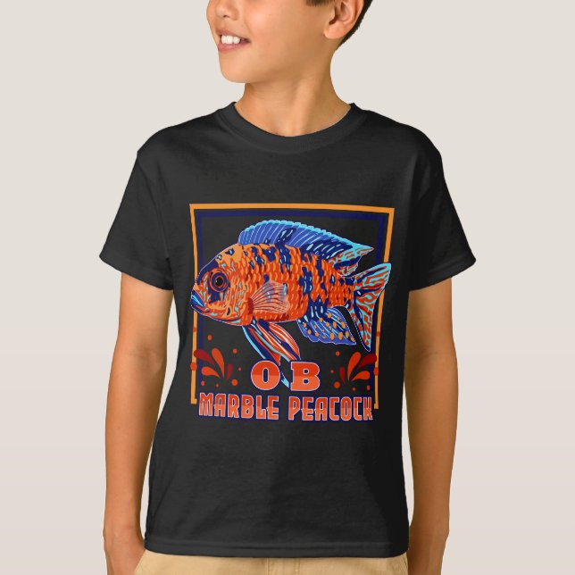 OB Peacock Cichlid Malawi Cichlid Aquarium Fish T-Shirt (Front)