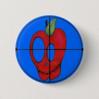 OBA Button, red apple skull target Pinback Button