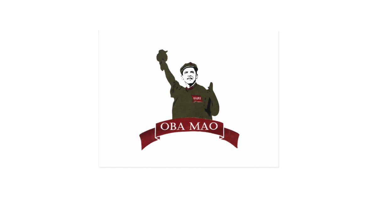Oba Mao Obama Statue Of Liberty Parody Postcard