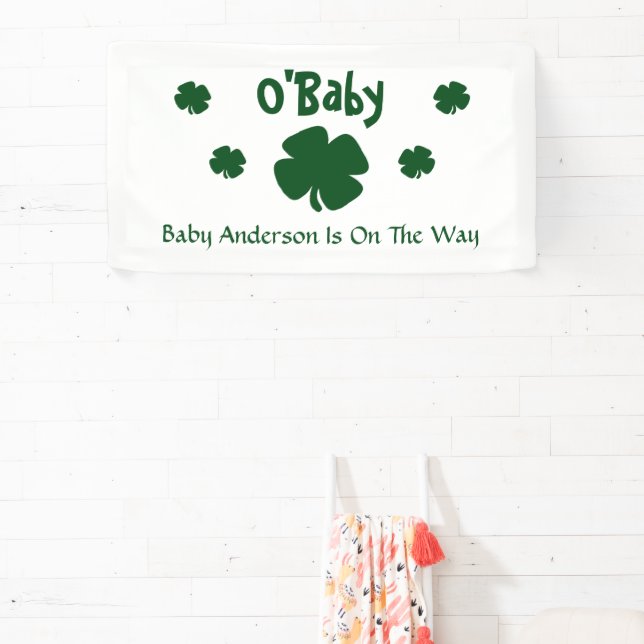 O'Baby St Patrick's Day Baby Shower Banner (Insitu)
