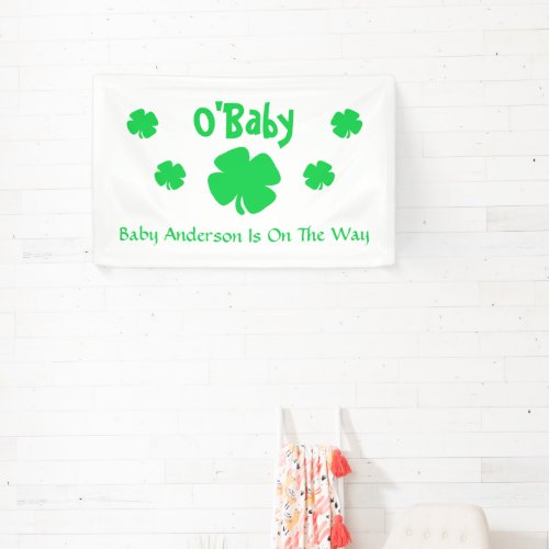 OBaby St Patricks Day Baby Shower Banner