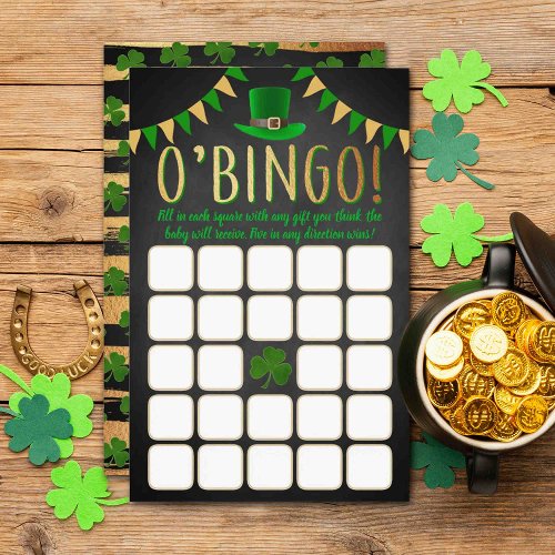 OBaby St Patricks Day Baby Shower Bingo Game