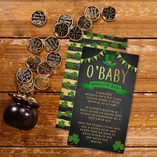 OBaby St Patricks Day Baby Shower Book Request Enclosure Card