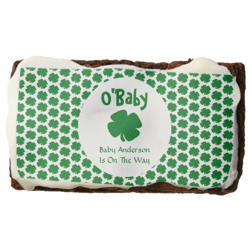 OBaby St Patricks Day Baby Shower Brownie