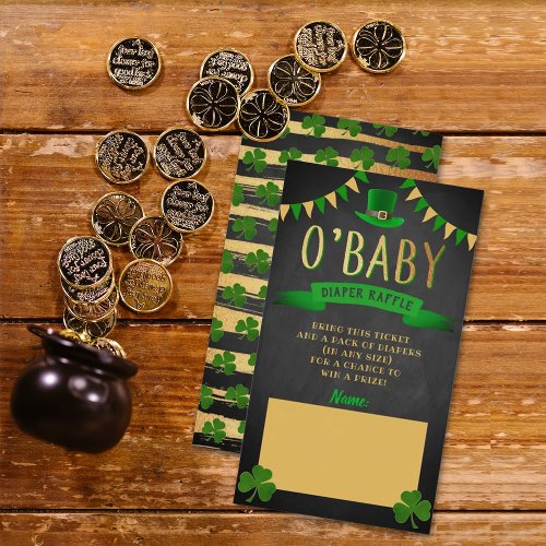 OBaby St Patricks Day Baby Shower Diaper Raffle Enclosure Card
