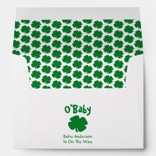 OBaby St Patricks Day Baby Shower Envelope