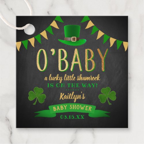 OBaby St Patricks Day Baby Shower Favor Tags