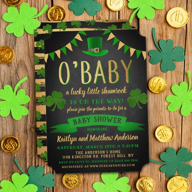 O'Baby St. Patrick's Day Baby Shower Invitations (Creator Uploaded)