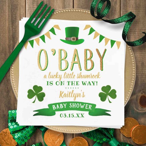 OBaby St Patricks Day Baby Shower Napkins